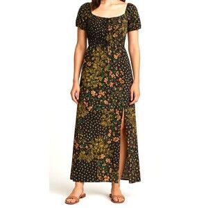 Liberty Love Maxi Dress Boho Floral Patchwork Size M‎ Elastic Waist